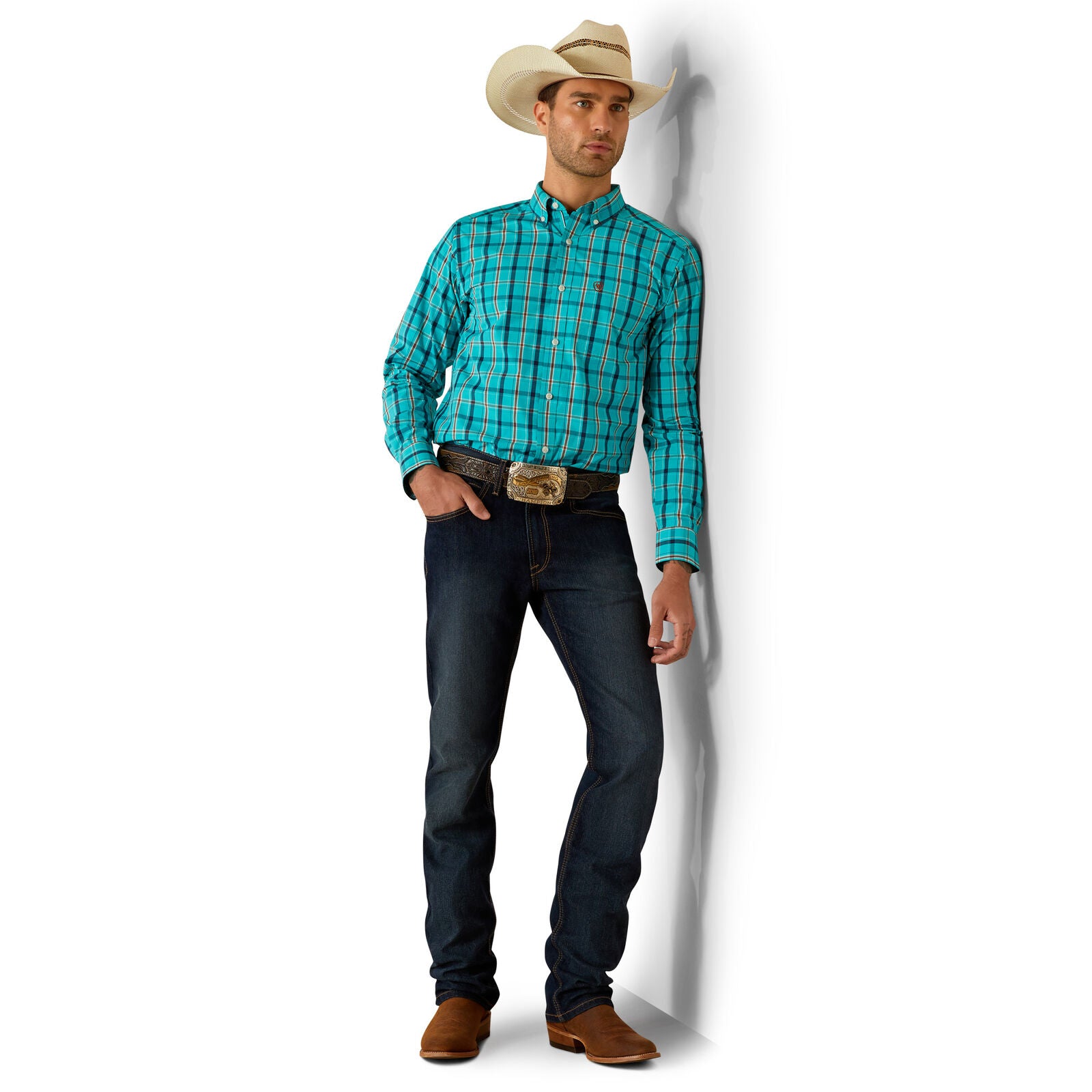 Ariat Mens Pro Series Jessie Fitted L/S Shirt (10054737) Turquoise