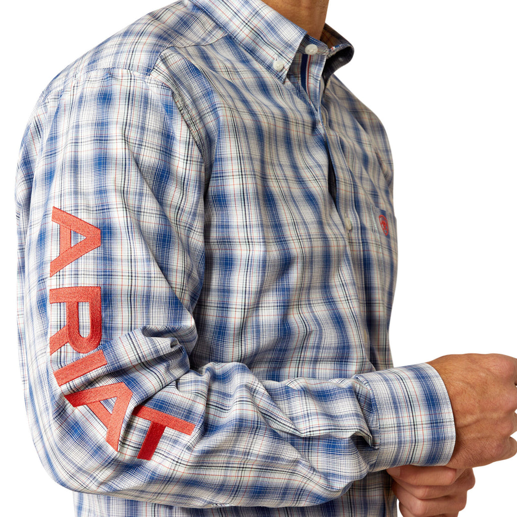 Ariat Mens Pro Series Ream Princeton Classic Fit L/S Shirt (10054734) Navy/Red