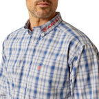 Ariat Mens Pro Series Ream Princeton Classic Fit L/S Shirt (10054734) Navy/Red