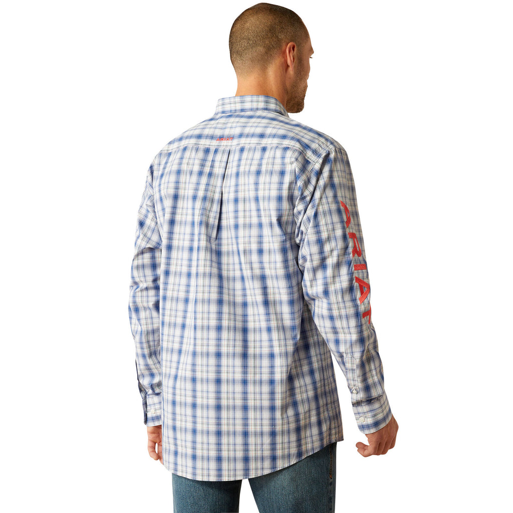 Ariat Mens Pro Series Ream Princeton Classic Fit L/S Shirt (10054734) Navy/Red