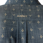 Ariat Mens Team Philibert Classic Fit L/S Shirt (10054732) Chambray Blue/Khaki