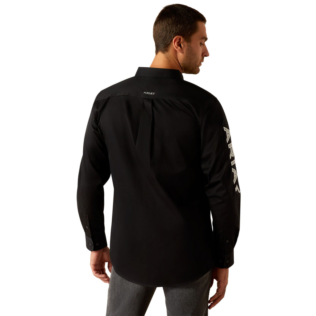 Ariat Mens Team Logo Twill L/S Shirt (10055406) Black/Grey