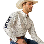 Ariat Mens Team Perkins Fitted L/S Shirt (10054728) White/Navy