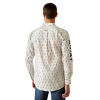 Ariat Mens Team Perkins Fitted L/S Shirt (10054728) White/Navy