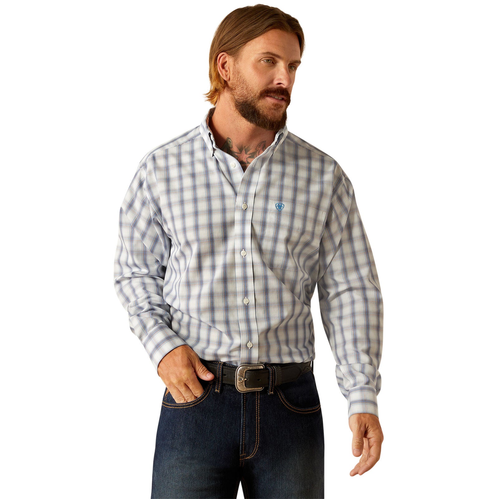 Ariat Mens Wrinkle Free Briar Classic Fit L/S Shirt (10054723) White