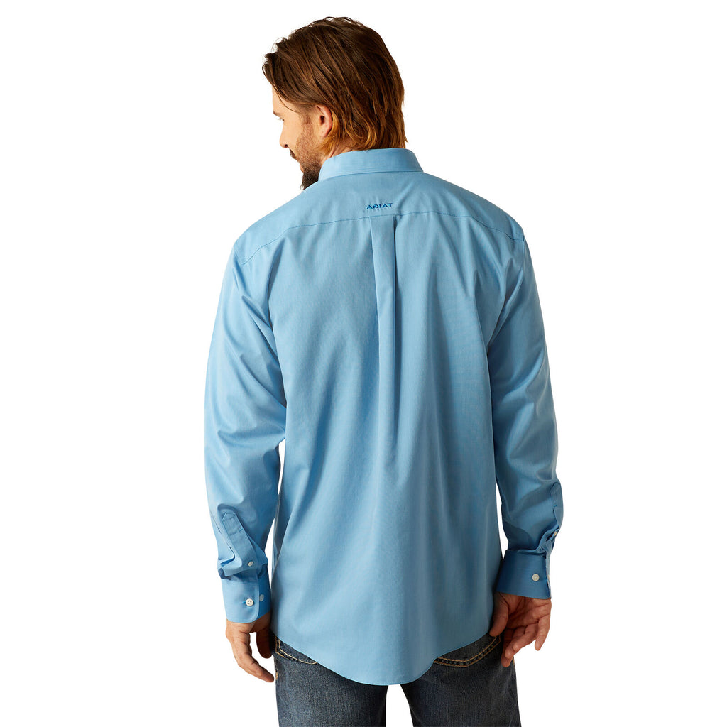 Ariat Mens Wrinkle Free Solid Classic Fit L/S Shirt (10055278) Blue