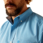 Ariat Mens Wrinkle Free Solid Classic Fit L/S Shirt (10055278) Blue