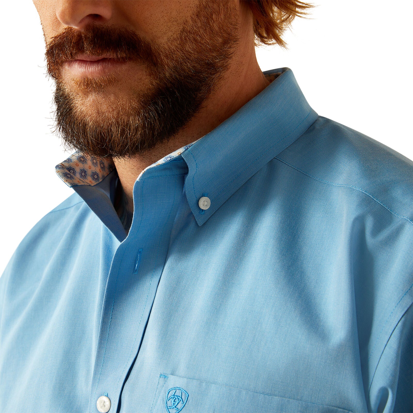 Ariat Mens Wrinkle Free Solid Classic Fit L/S Shirt (10055278) Blue