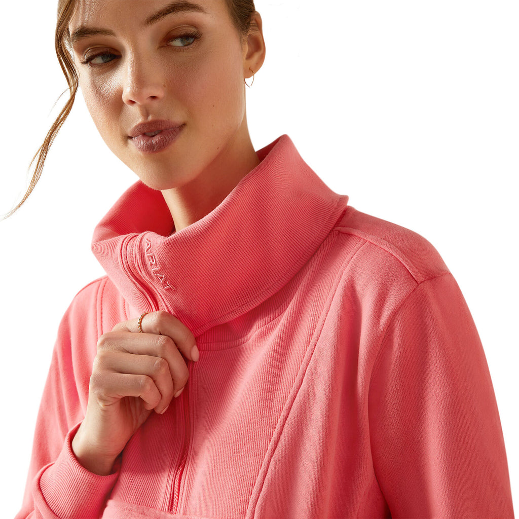 Ariat Womens Fern 1/2 Zip Sweatshirt (10055038) Coral Paradise
