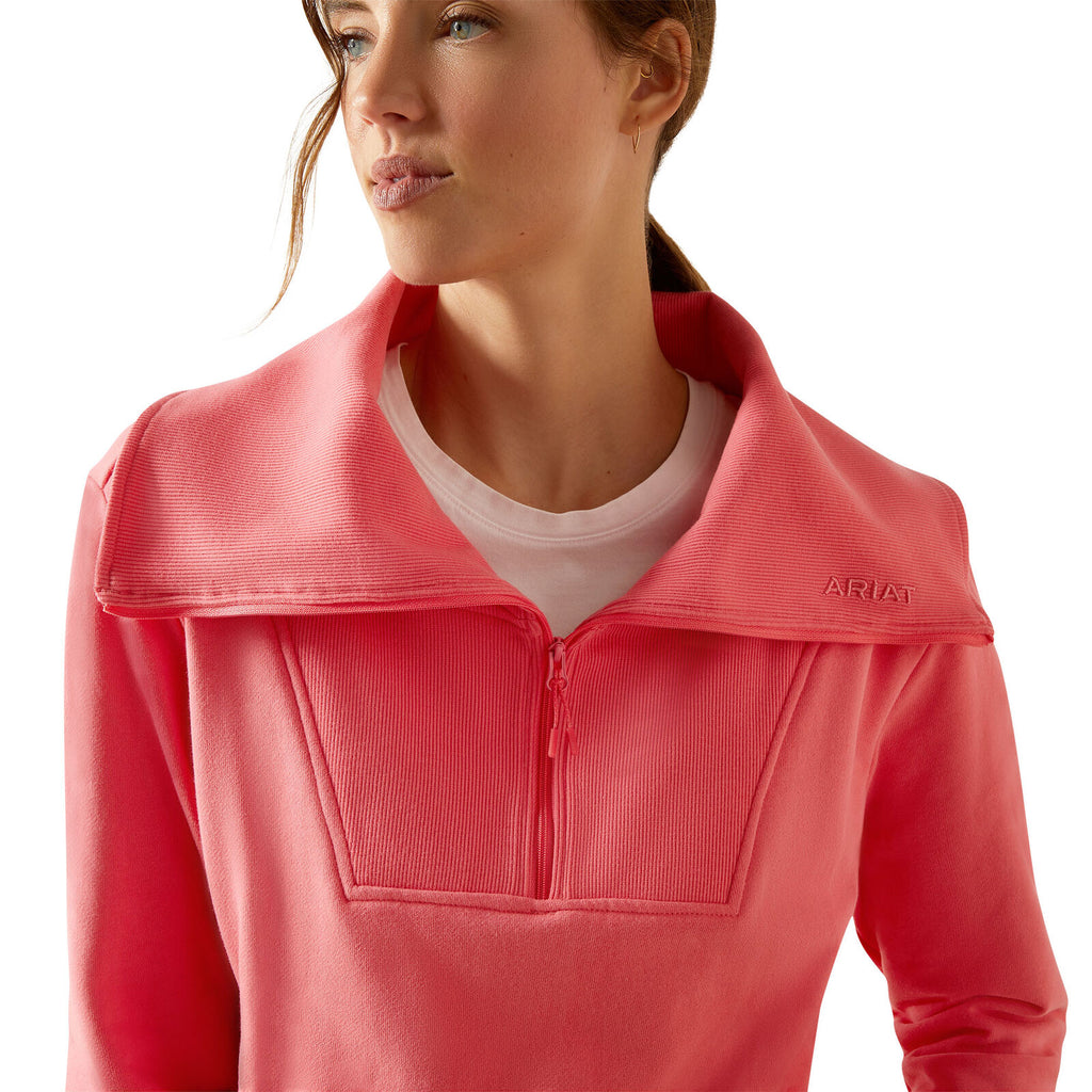 Ariat Womens Fern 1/2 Zip Sweatshirt (10055038) Coral Paradise