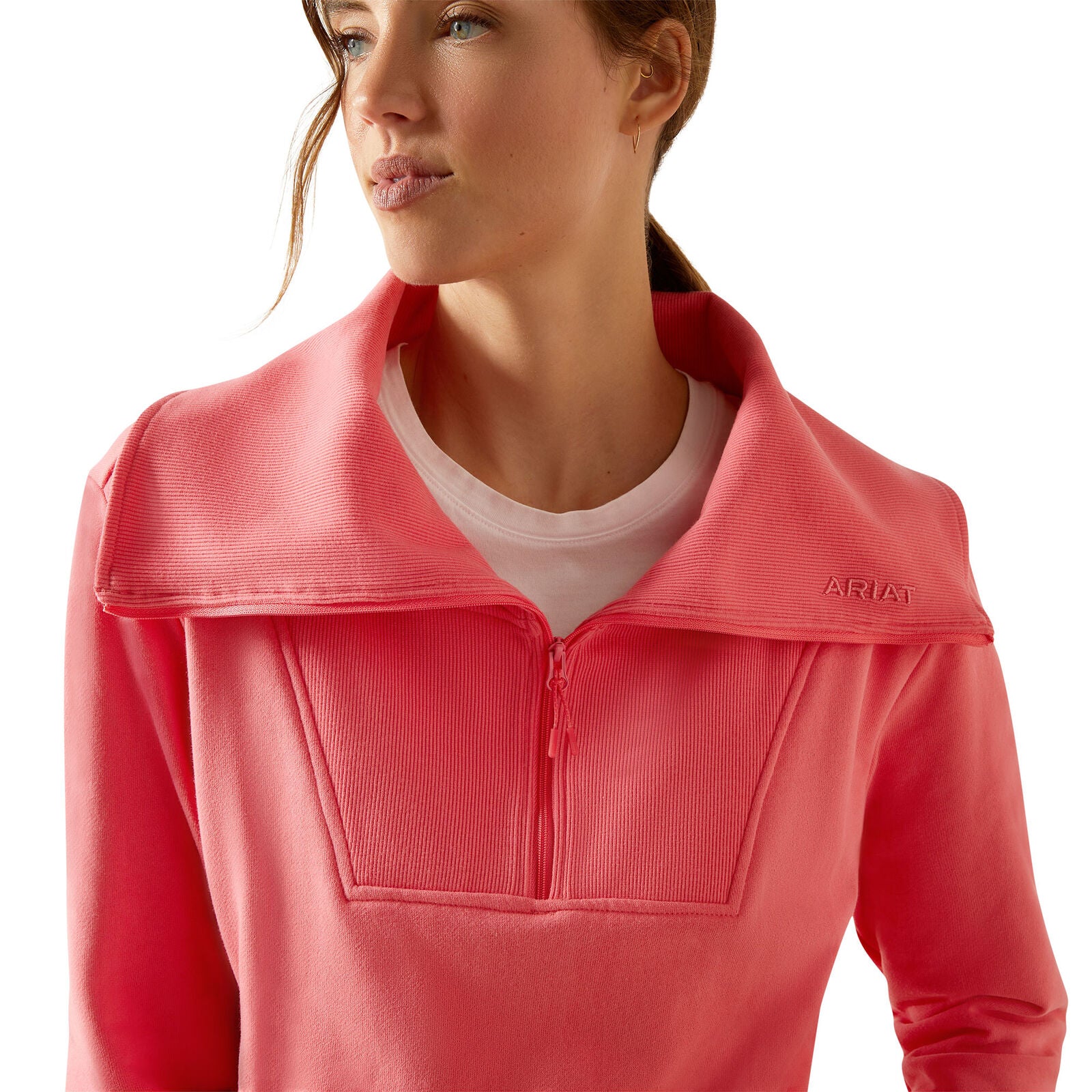 Ariat Womens Fern 1/2 Zip Sweatshirt (10055038) Coral Paradise