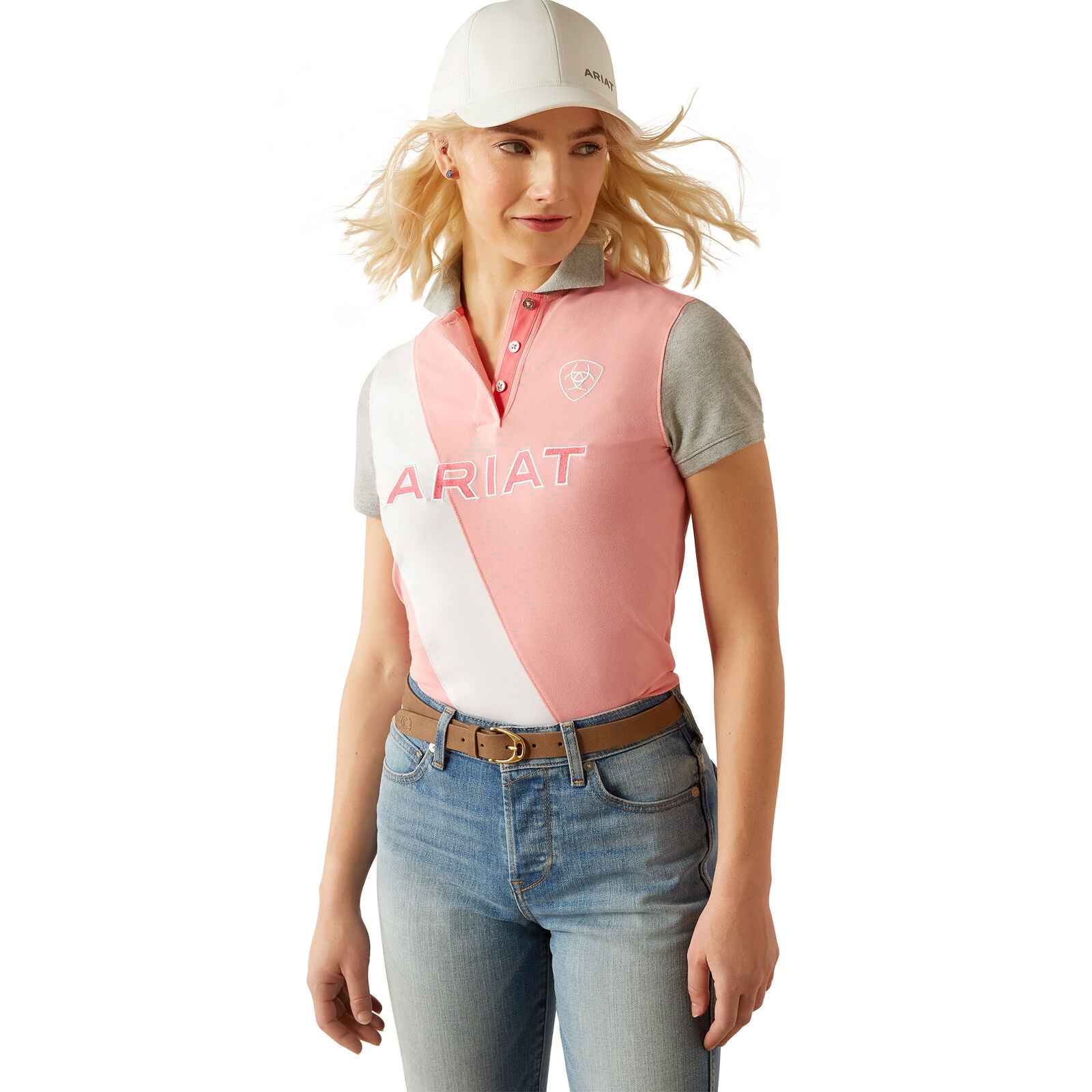 Ariat Womens Taryn Polo (10055248) Flamingo Pink/Coral Paradise