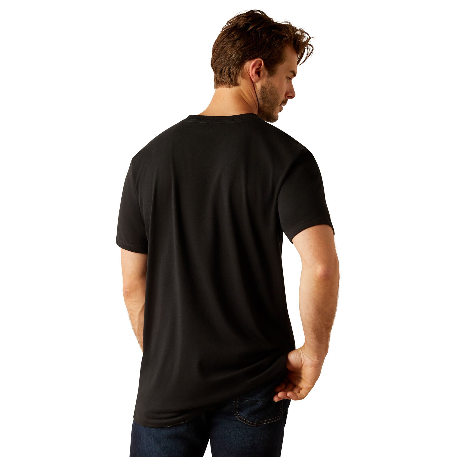 Ariat Mens Vertical Logo S/S Tee (10055149) Black/Ebony Black
