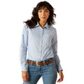 Ariat Womens Wrinkle Resistant Team Kirby Stretch L/S Shirt (10055085) Kentucky Blue
