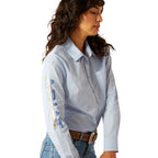 Ariat Womens Wrinkle Resistant Team Kirby Stretch L/S Shirt (10055085) Kentucky Blue