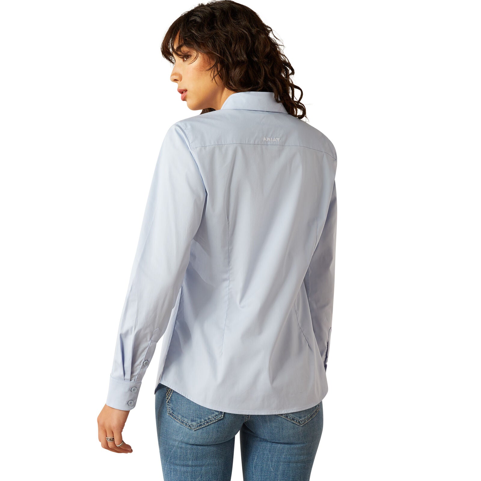 Ariat Womens Wrinkle Resistant Team Kirby Stretch L/S Shirt (10055085) Kentucky Blue