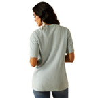 Ariat Womens Wild West Stamp S/S Tee (10055128) Bleached Blue