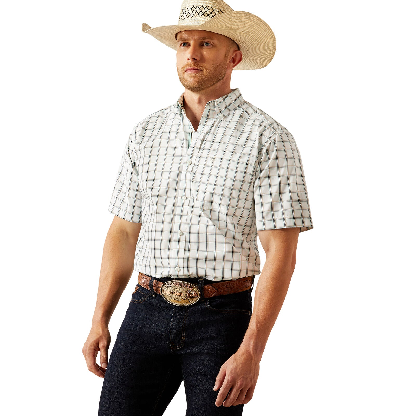Ariat Mens Pro Series Cooper Classic Fit S/S Shirt (10054823) White