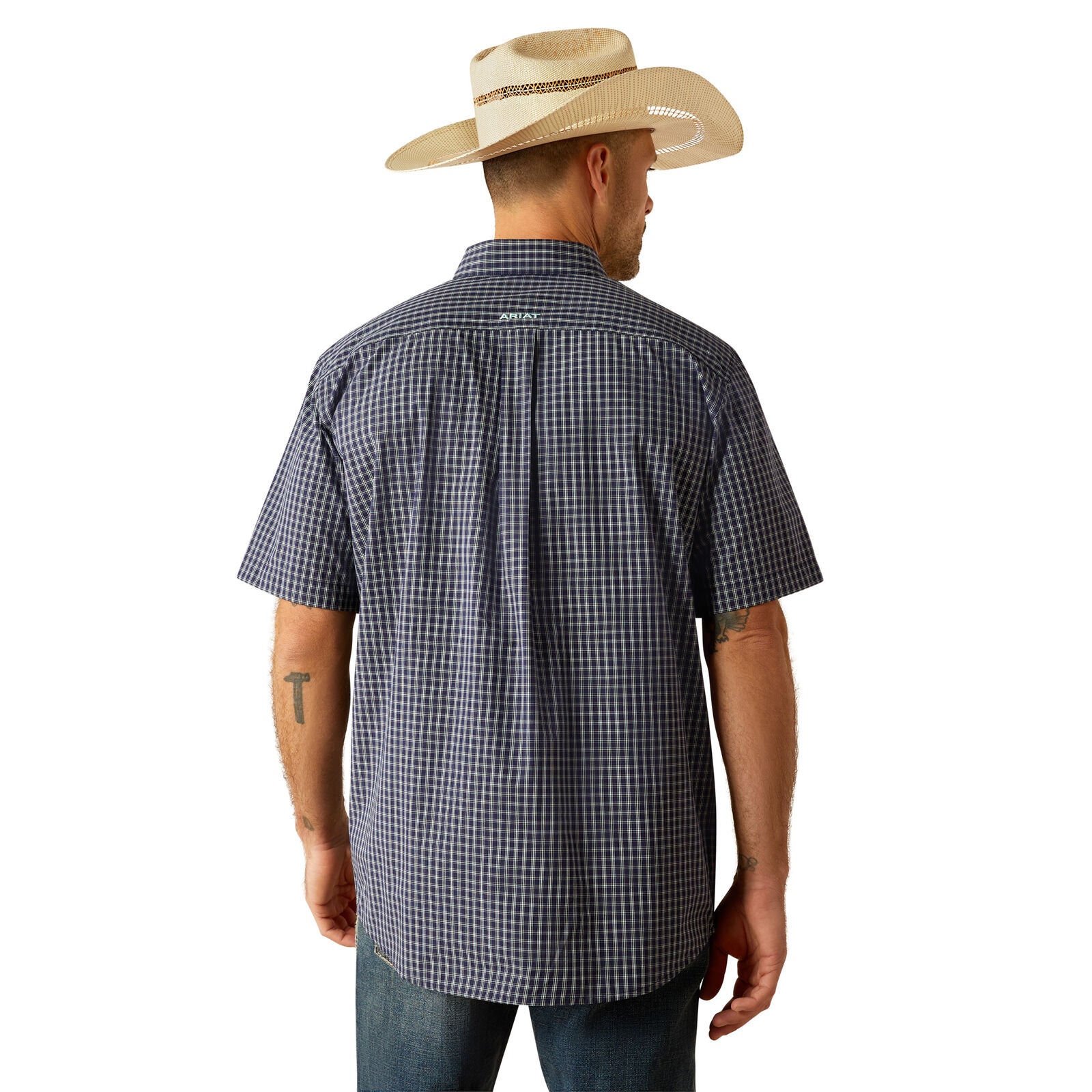Ariat Mens Pro Series Callum Classic Fit S/S Shirt (10054822) Navy