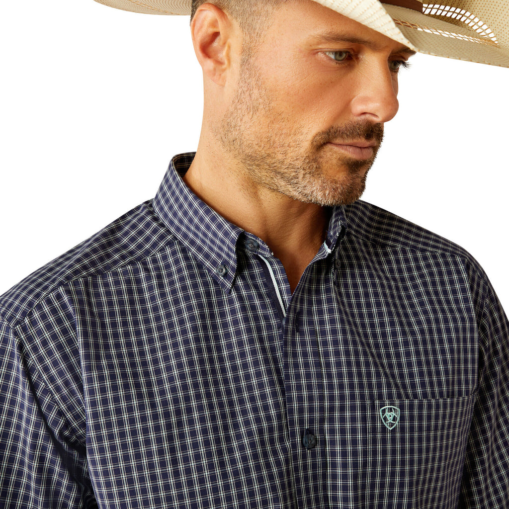 Ariat Mens Pro Series Callum Classic Fit S/S Shirt (10054822) Navy