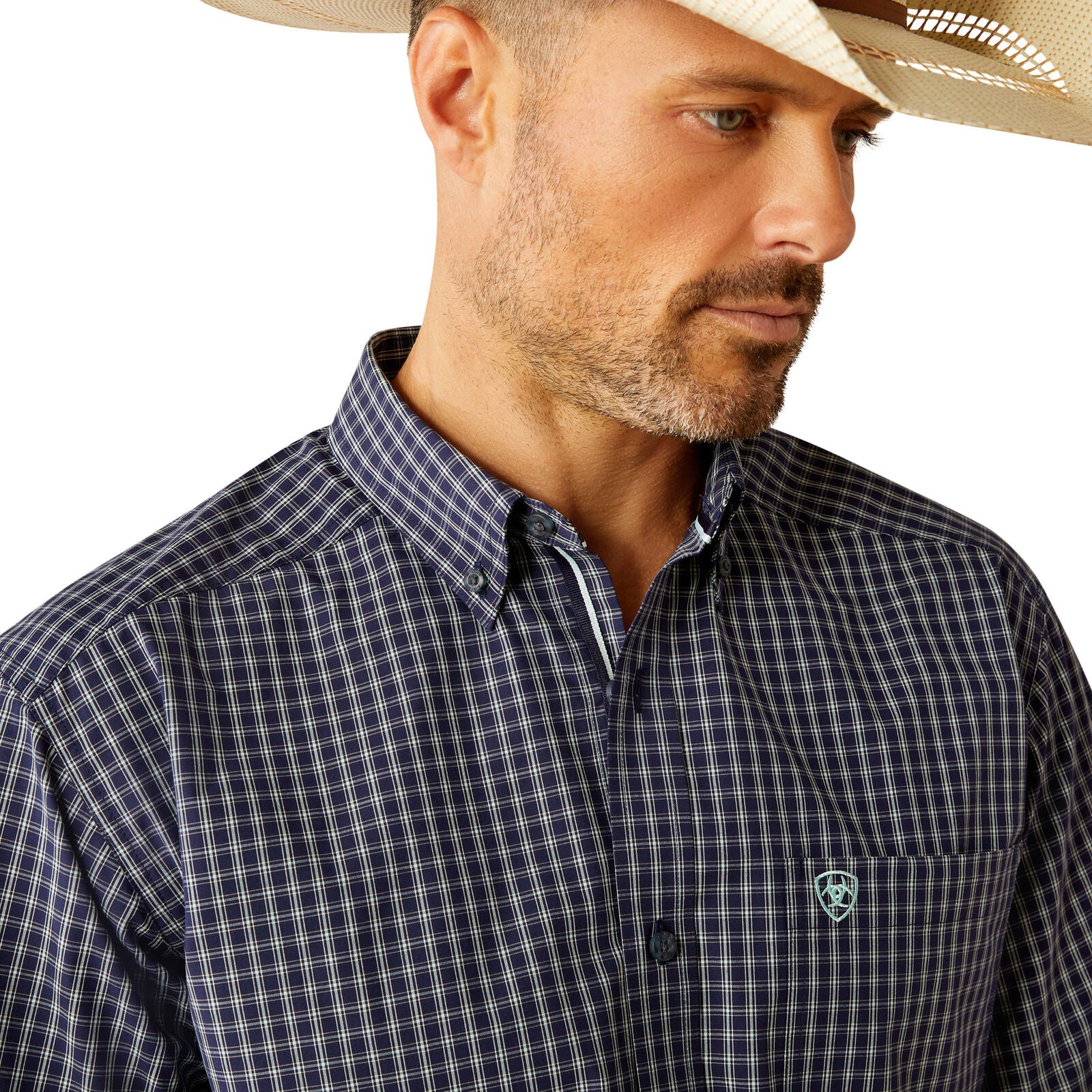 Ariat Mens Pro Series Callum Classic Fit S/S Shirt (10054822) Navy