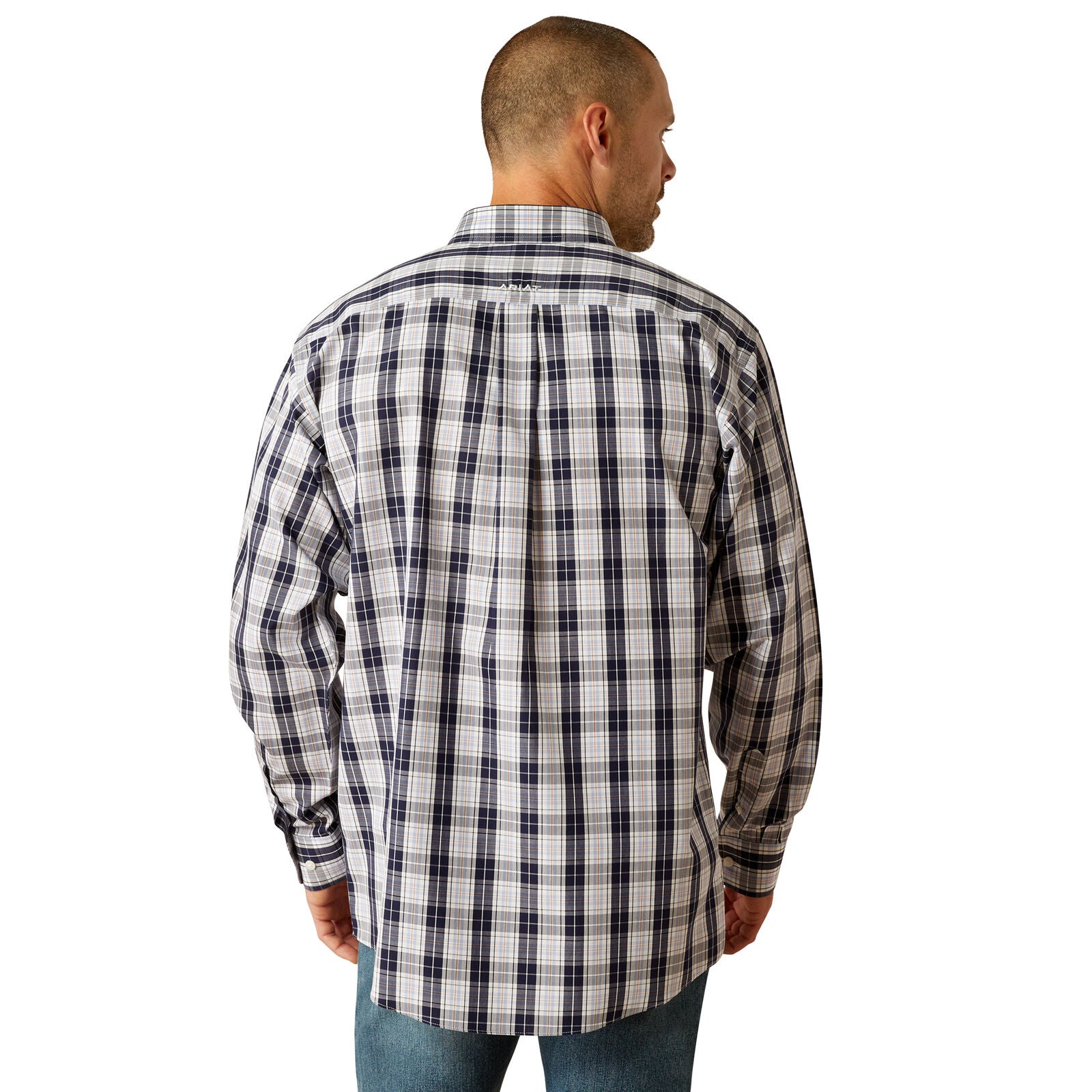 Ariat Mens Wrinkle Free Ocean Classic Fit L/S Shirt (10054827) Dark Blue
