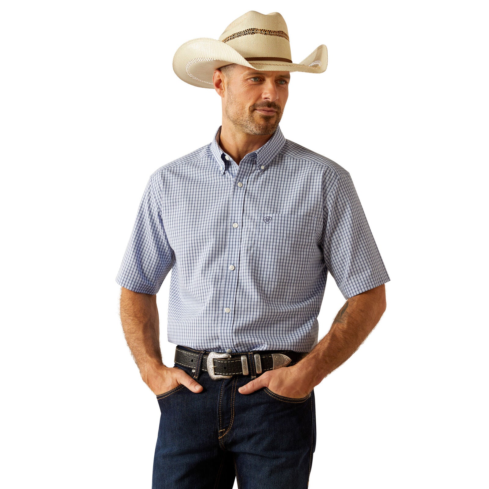 Ariat Mens Wrinkle Free Ozzy Classic Fit L/S Shirt (10054812) White