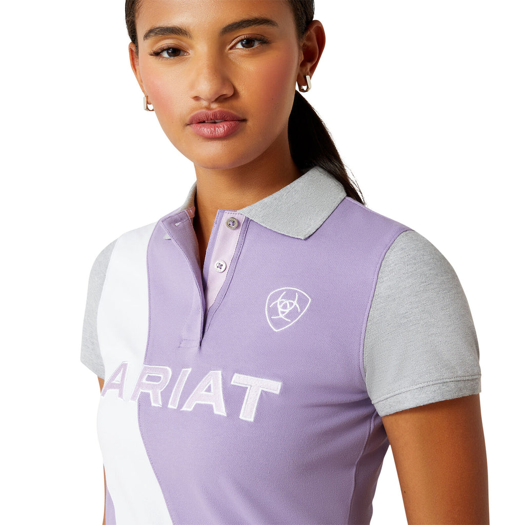Ariat Womens Taryn S/S Polo (10055246) Chalk Violet/Orchid Bloom