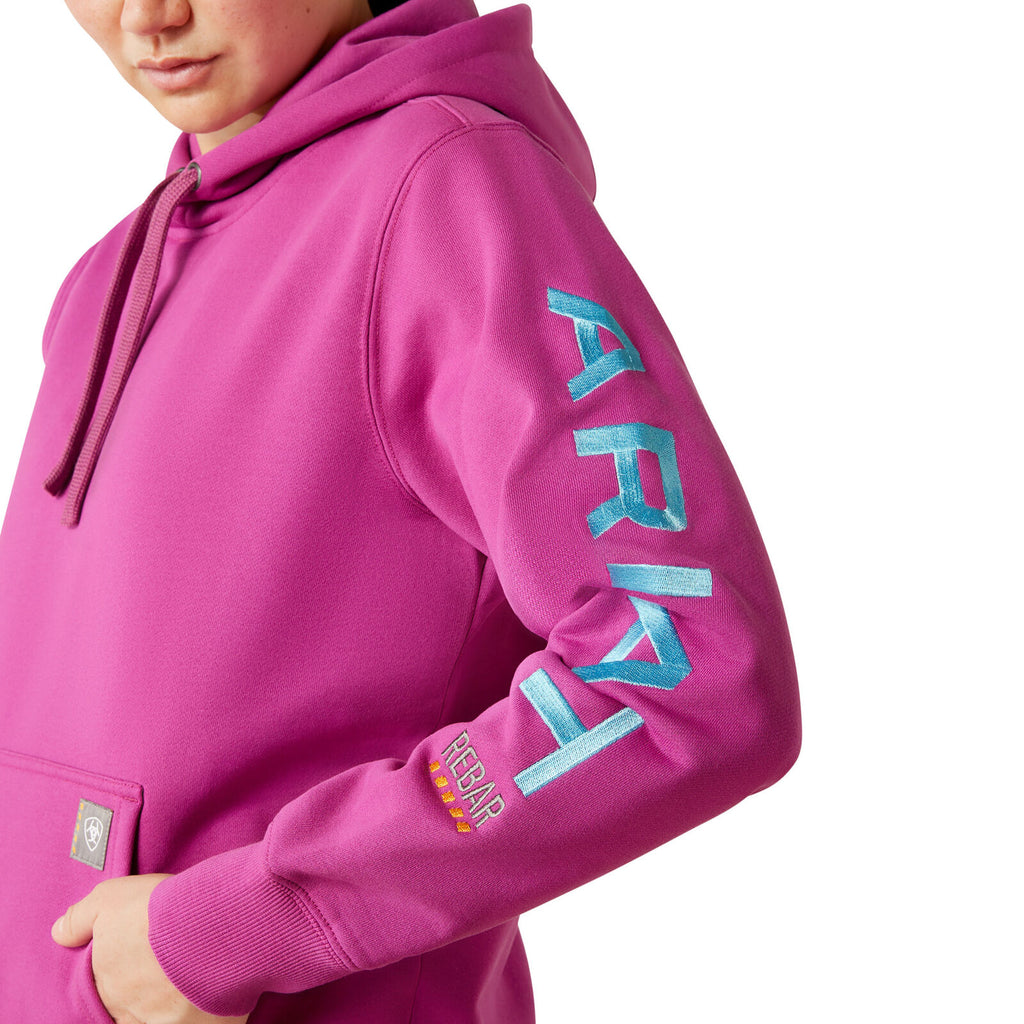 Ariat Womens Rebar Graphic Hoodie (10055112) Willowherb/Maui Blue