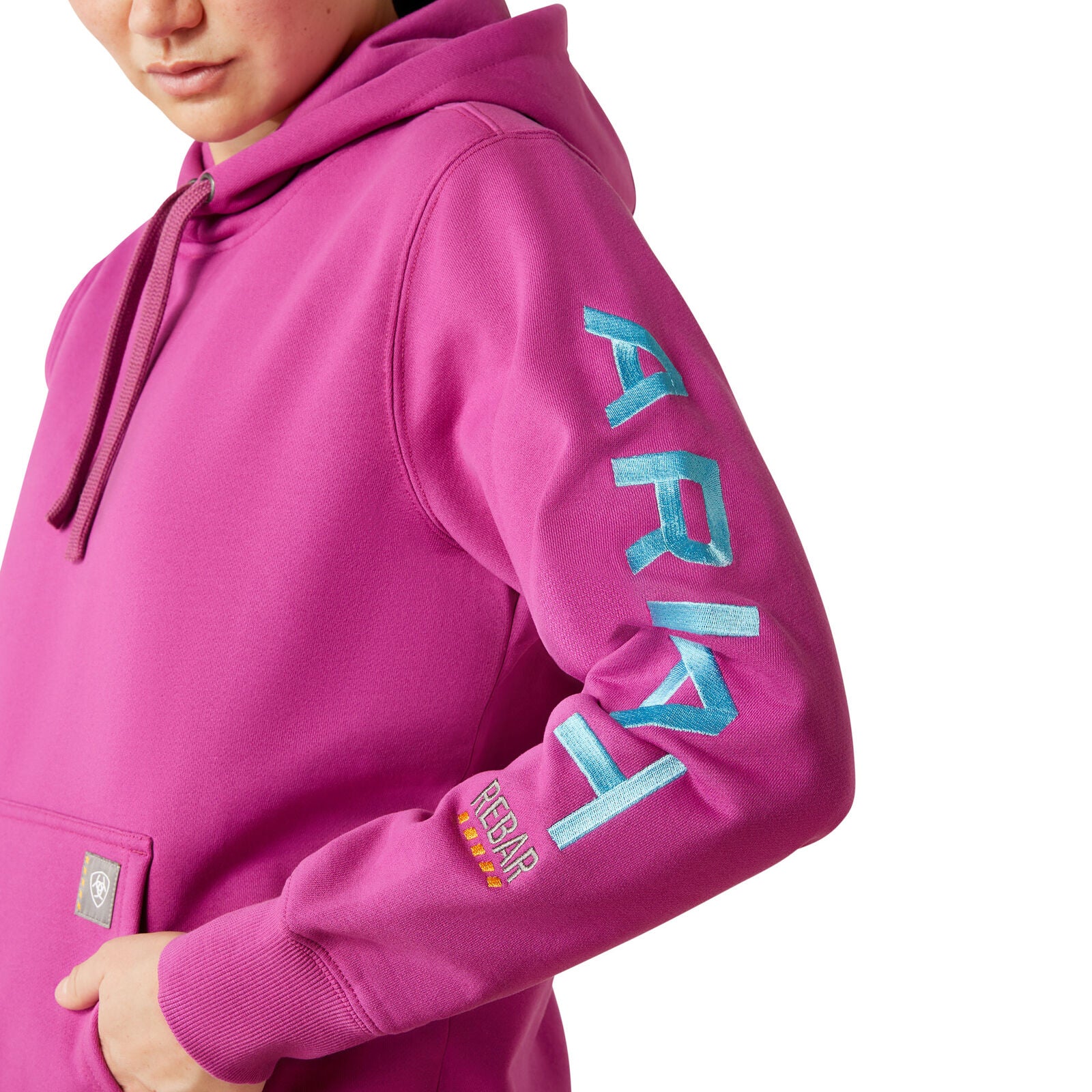 Ariat Womens Rebar Graphic Hoodie (10055112) Willowherb/Maui Blue
