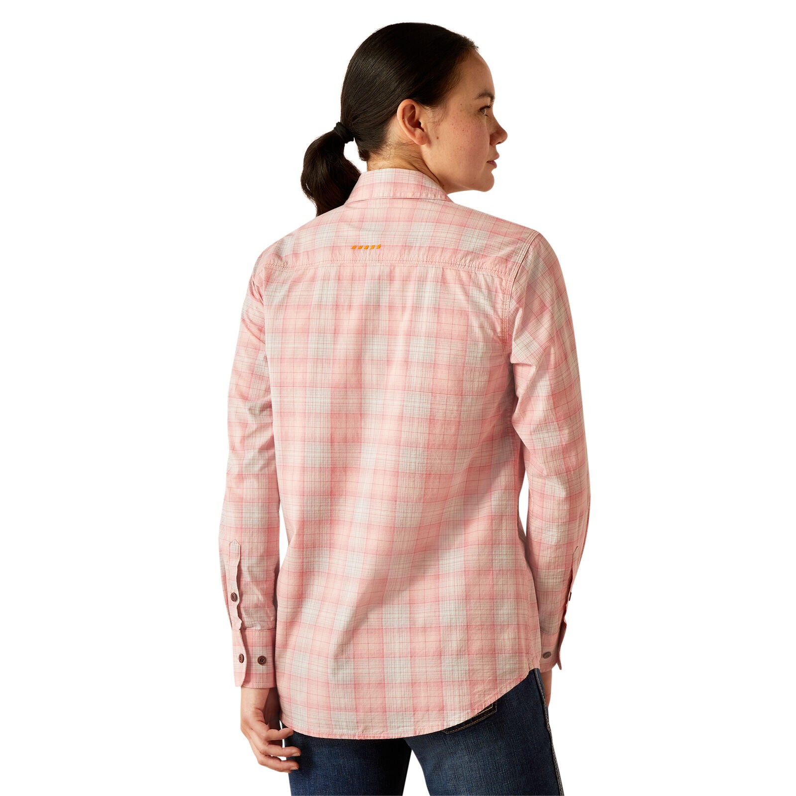Ariat Womens Rebar Made Tough Durastretch L/S Work Shirt (10055076) Powder Pink