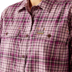 Ariat Womens Rebar Made Tough Durastretch L/S Work Shirt (10055077) Smokey Grape