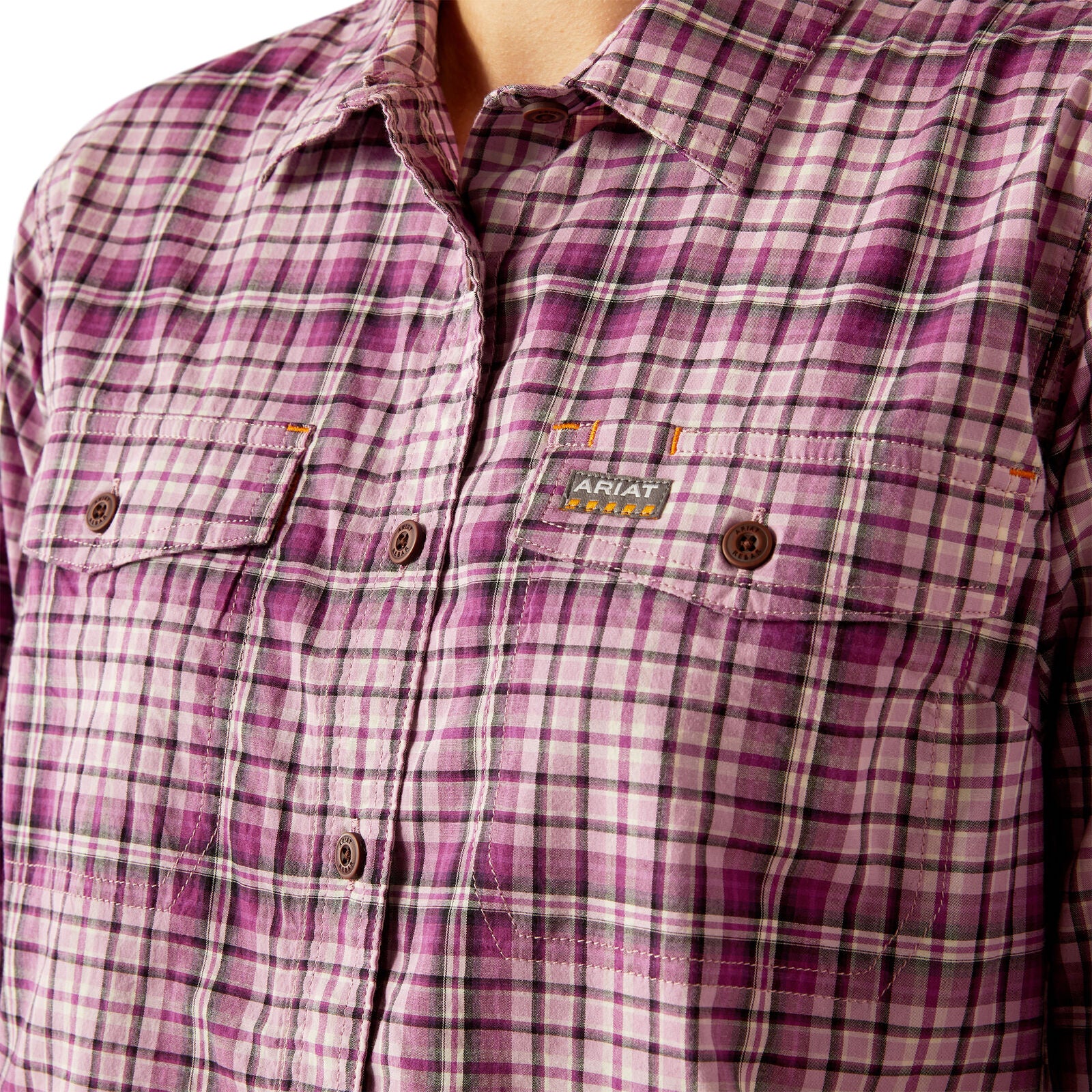Ariat Womens Rebar Made Tough Durastretch L/S Work Shirt (10055077) Smokey Grape