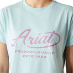 Ariat Womens Rebar Cotton Strong Worldwide S/S Tee (10054503) Aquatic