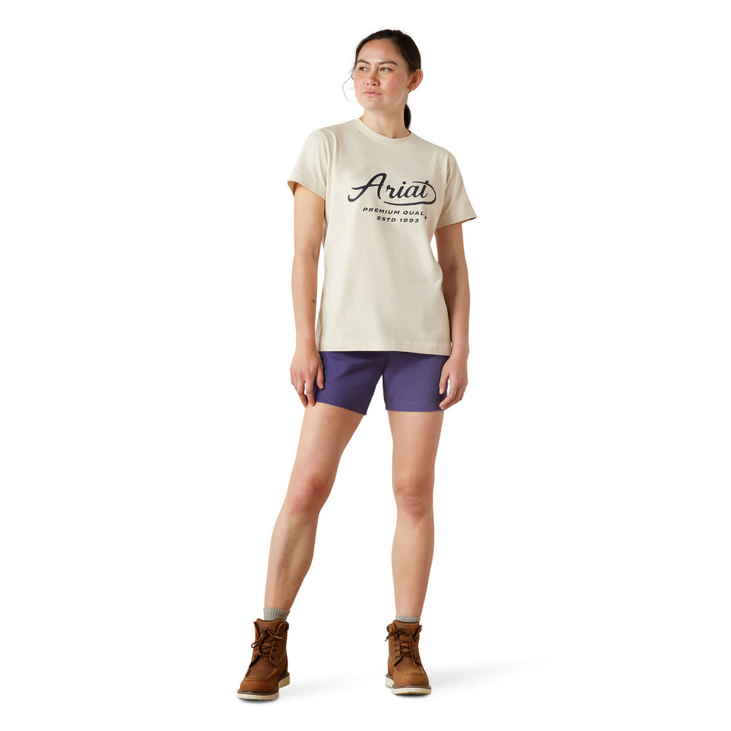 Ariat Womens Rebar Cotton Strong Worldwide S/S Tee (10054448) Moonbeam