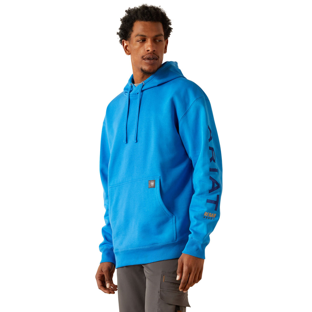Ariat Mens Rebar Graphic Hoodie (10055153) French Blue/Sodalite Blue