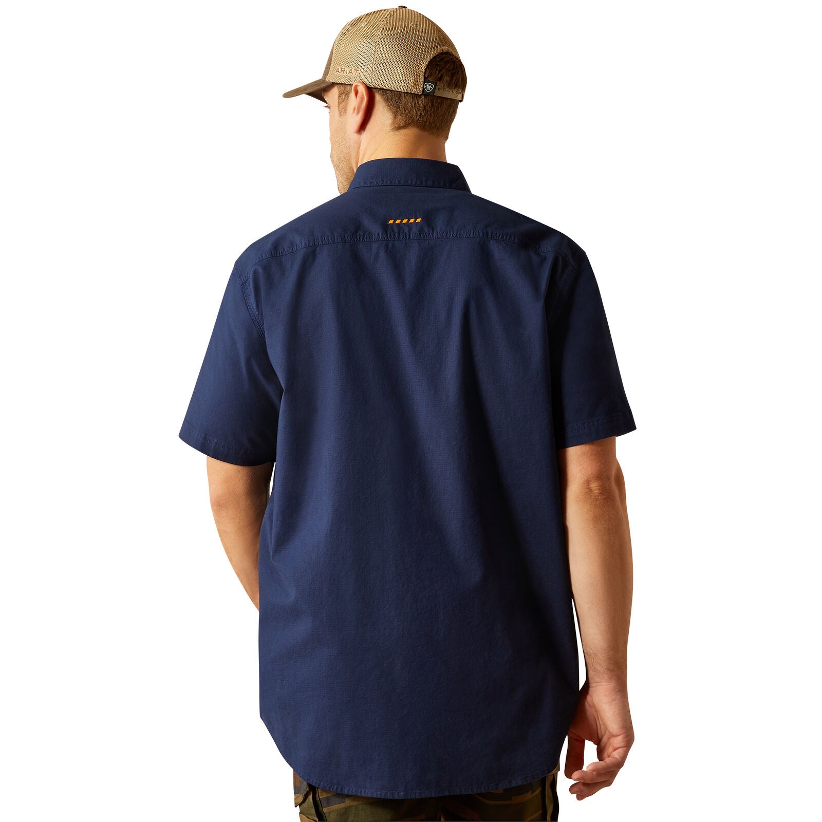 Ariat Mens Rebar Made Tough Durastretch S/S Work Shirt (10055263) Navy