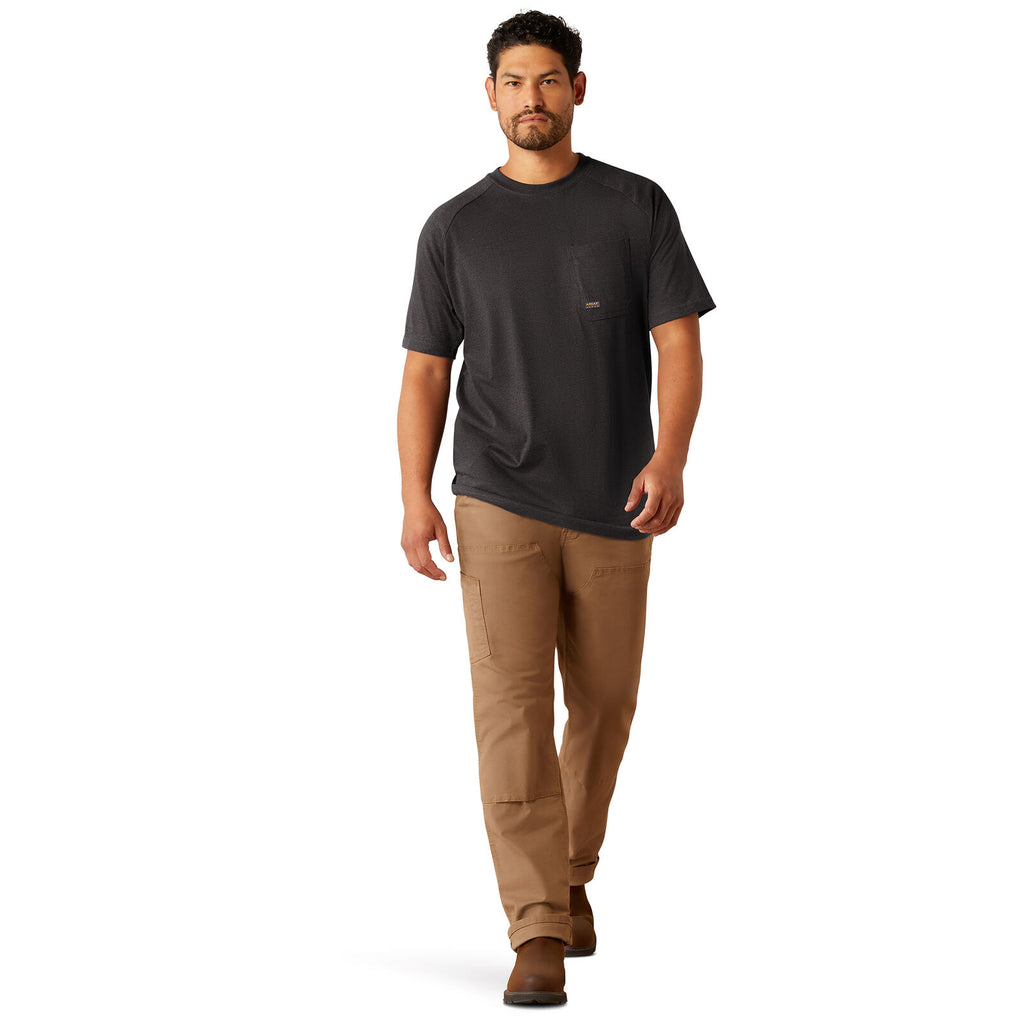 Ariat Mens Rebar Cotton Strong Logo S/S Tee (10054508) Charcoal Heather