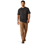 Ariat Mens Rebar Cotton Strong Logo S/S Tee (10054508) Charcoal Heather