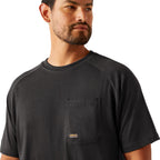 Ariat Mens Rebar Cotton Strong Logo S/S Tee (10054508) Charcoal Heather