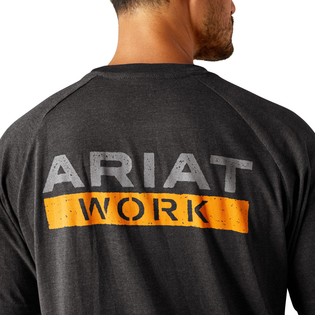Ariat Mens Rebar Cotton Strong Logo S/S Tee (10054508) Charcoal Heather