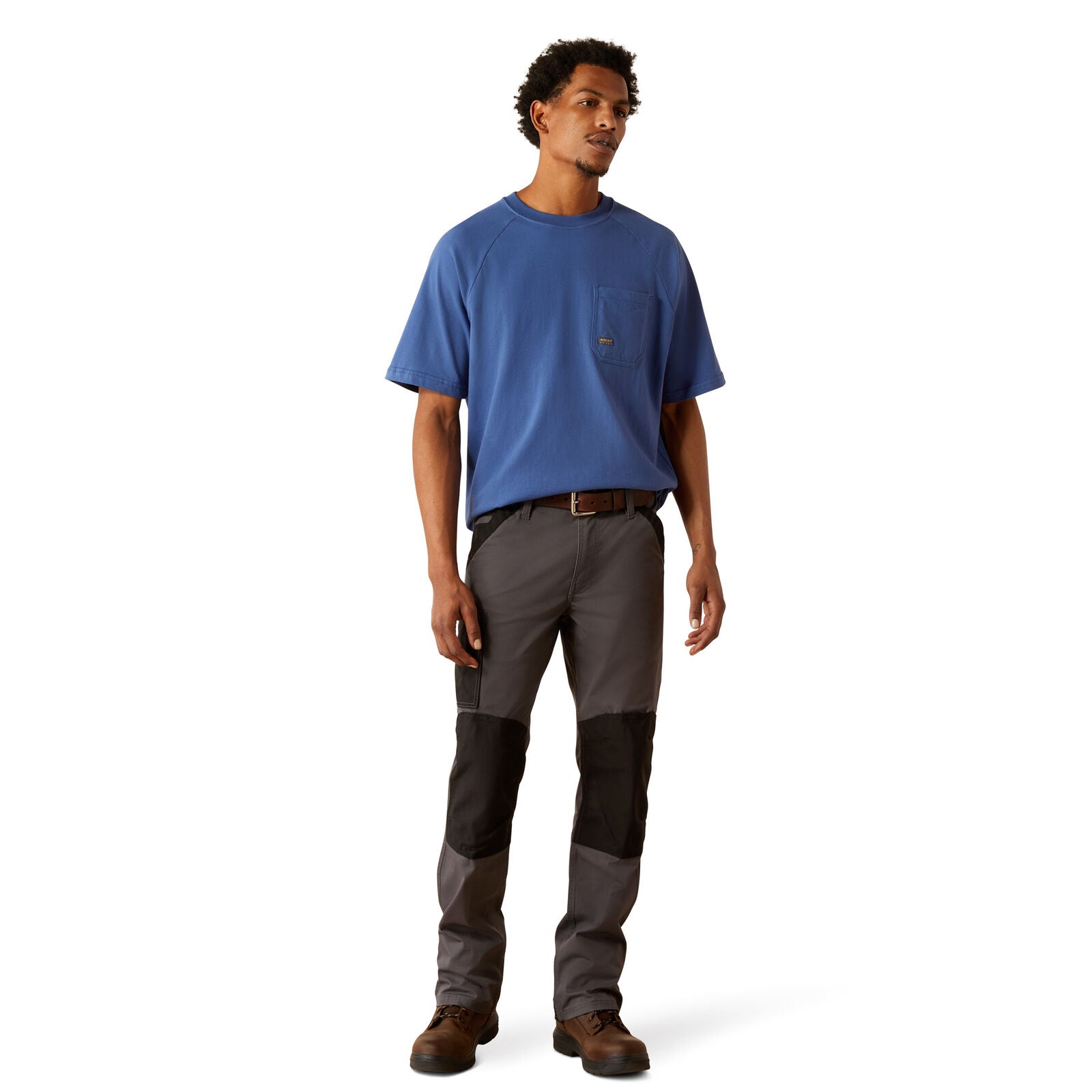 Ariat Mens Rebar Cotton Strong Logo S/S Tee (10054507) Strong Blue