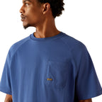Ariat Mens Rebar Cotton Strong Logo S/S Tee (10054507) Strong Blue