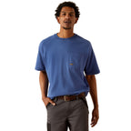 Ariat Mens Rebar Cotton Strong Logo S/S Tee (10054507) Strong Blue