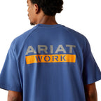 Ariat Mens Rebar Cotton Strong Logo S/S Tee (10054507) Strong Blue