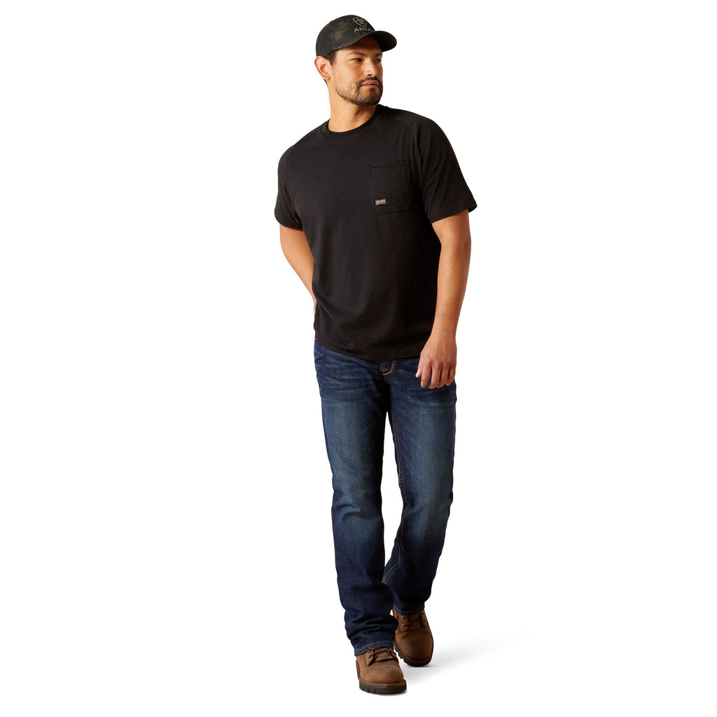 Ariat Mens Rebar Cotton Strong Workhog S/S Tee (10054446) Black