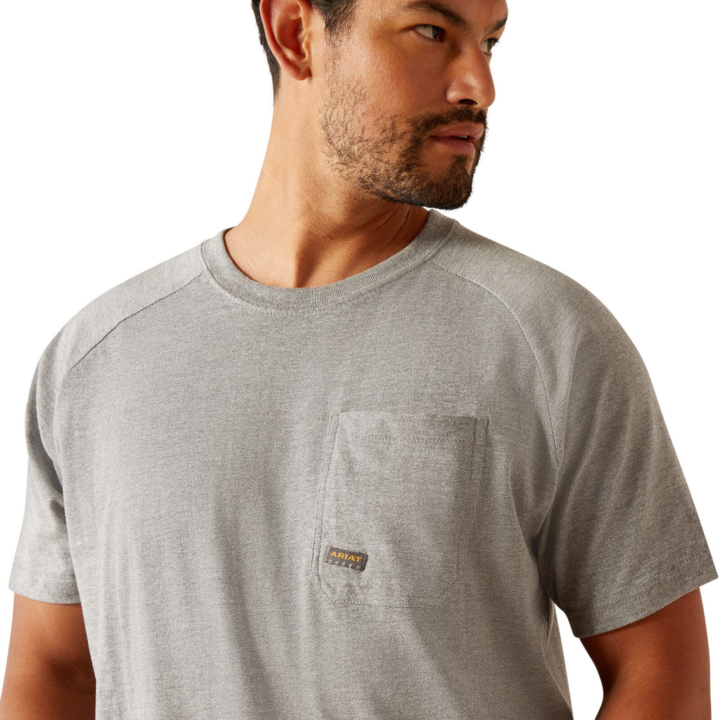 Ariat Mens Rebar Cotton Strong Hardhead S/S Tee (10054443) Heather Grey