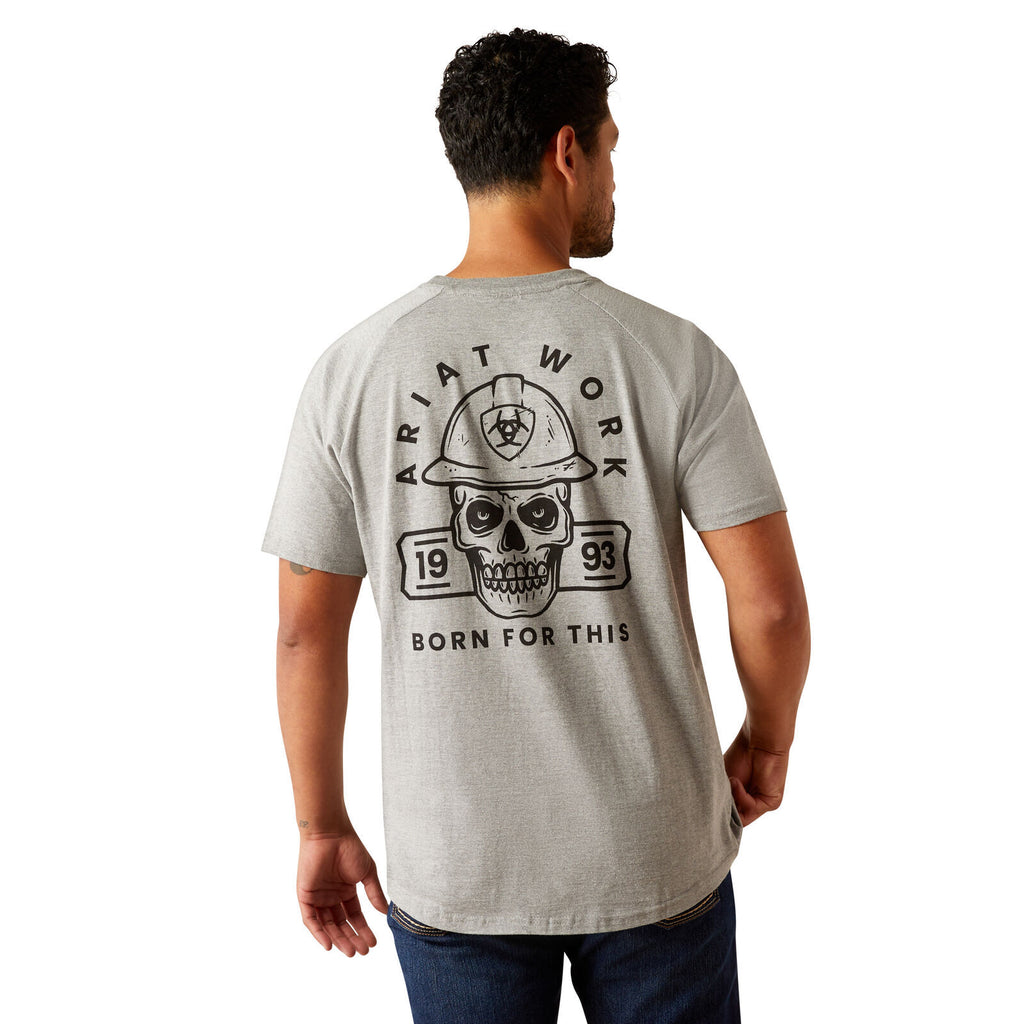 Ariat Mens Rebar Cotton Strong Hardhead S/S Tee (10054443) Heather Grey