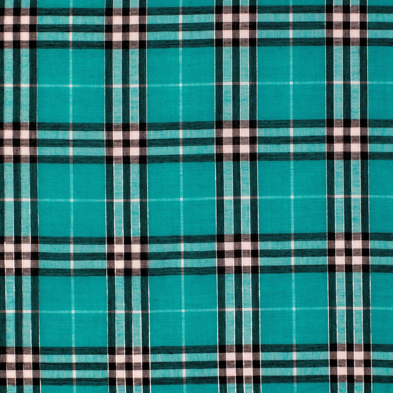 Just Country Girls Harper Half Button L/S Print Shirt (GWLS2549) Peacock Green Lurex Plaid