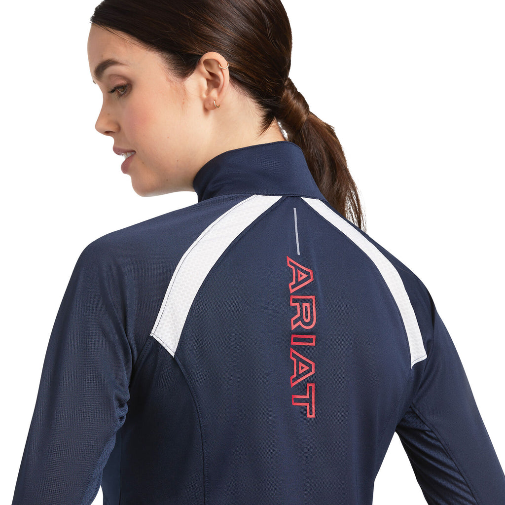 Ariat Womens Sunstopper 2.0 Team 1/4 Zip Baselayer (10039184) Navy